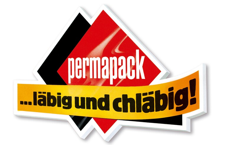 Logo de l'entreprise Permapack avec le slogan ça tient, ça colle