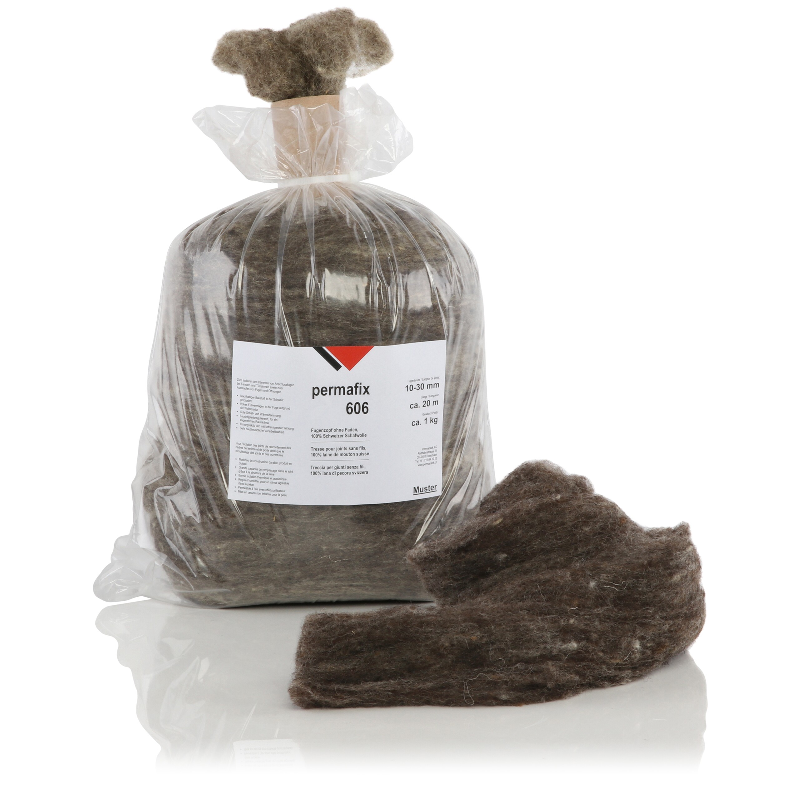 Un sac de tresse à joints sans fil en 100% laine de mouton suisse