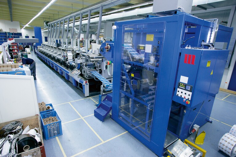 Grosse Siebdruckmaschine für Etiketten