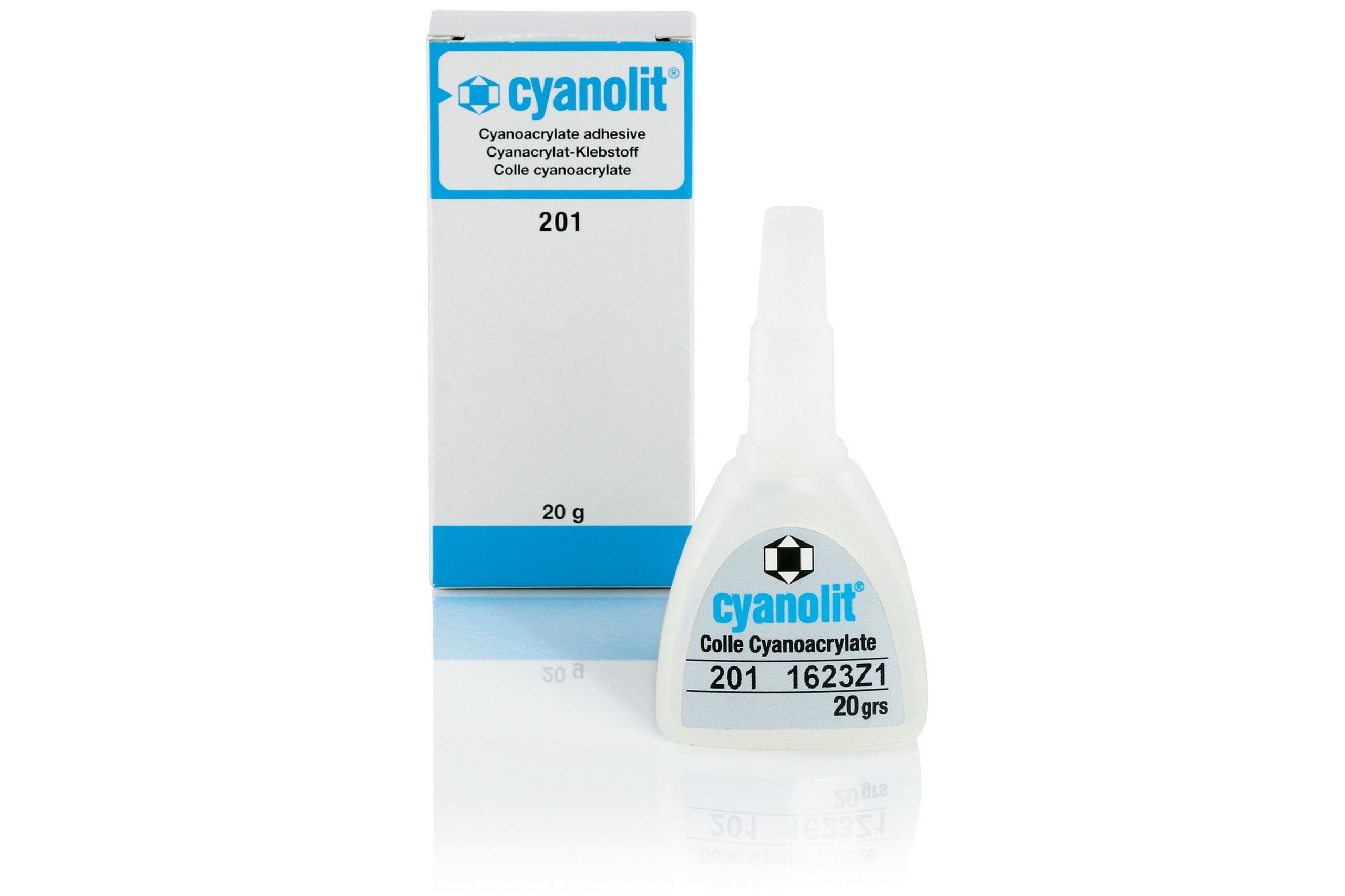 Ein 20-g-Fläschen Cyanolit