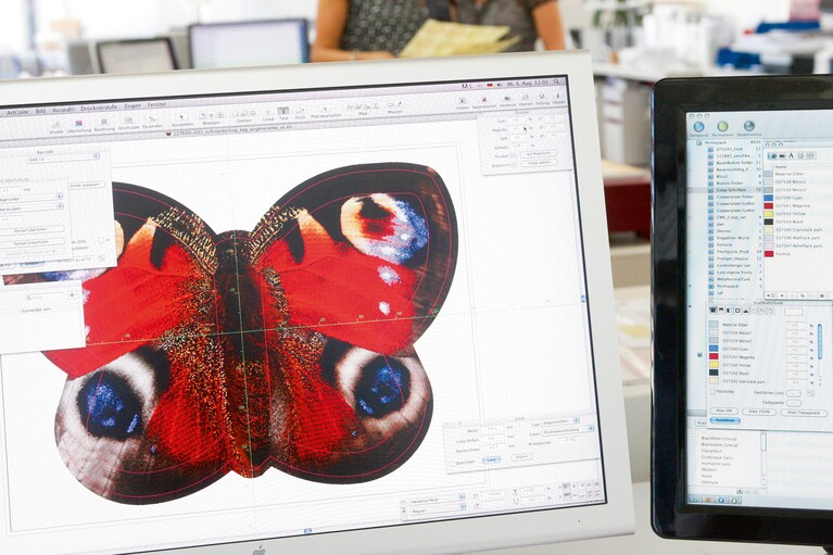 Computerbildschirm mit einem abgebildeten Schmetterling